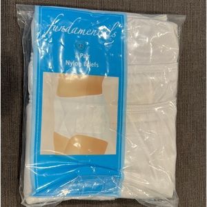 Sears Fundamentals Size 12 3 Pairs White 100% Nylon Briefs Granny Panties